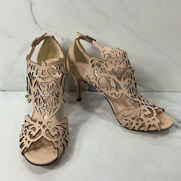 KLUB NICO Leather Laser Scroll Cut Heels - Picture 1 of 7
